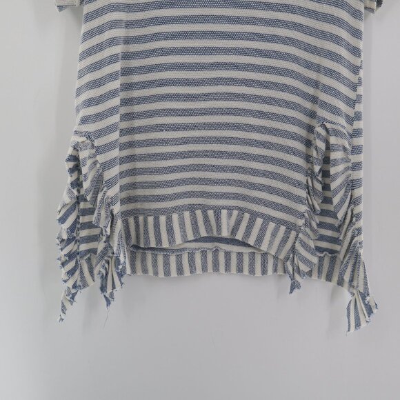 Sunday In Brooklyn Stripe Tee Womens M Blue White Fishermancore Nautical Coastal - Picture 7 of 14